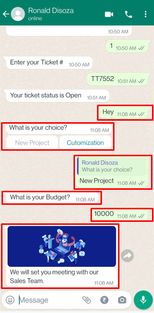 Buy new Project using chat