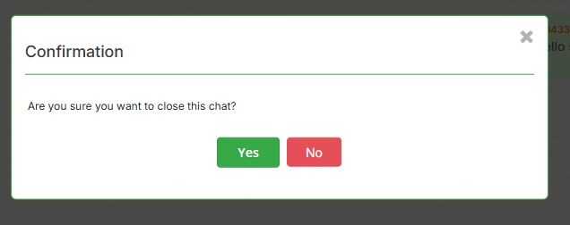 Conversation conformation pop-up