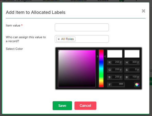 Add label popup preview