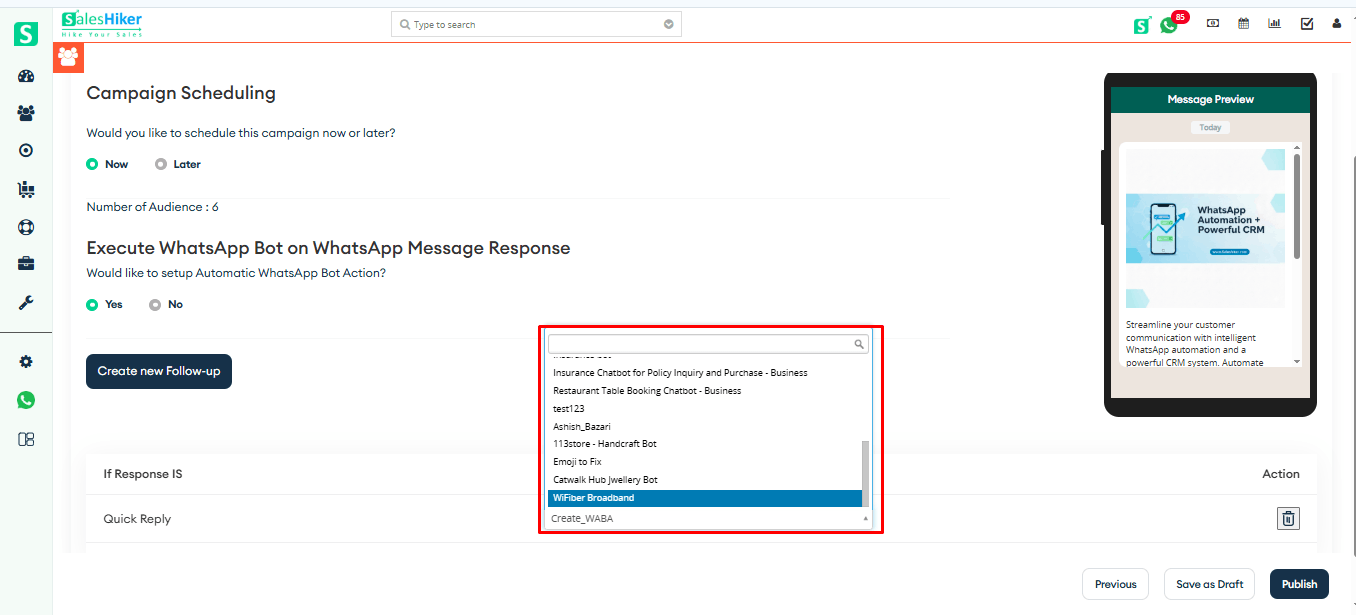 Automatic WhatsApp Bot Action