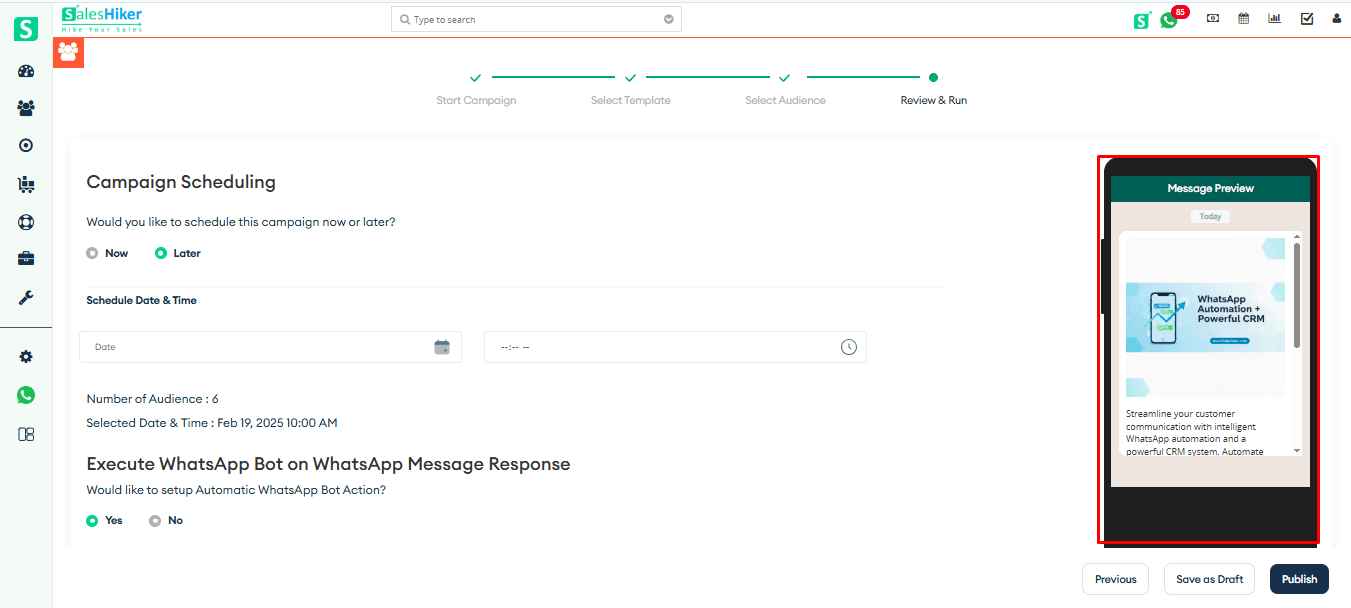 Campaign Message Preview