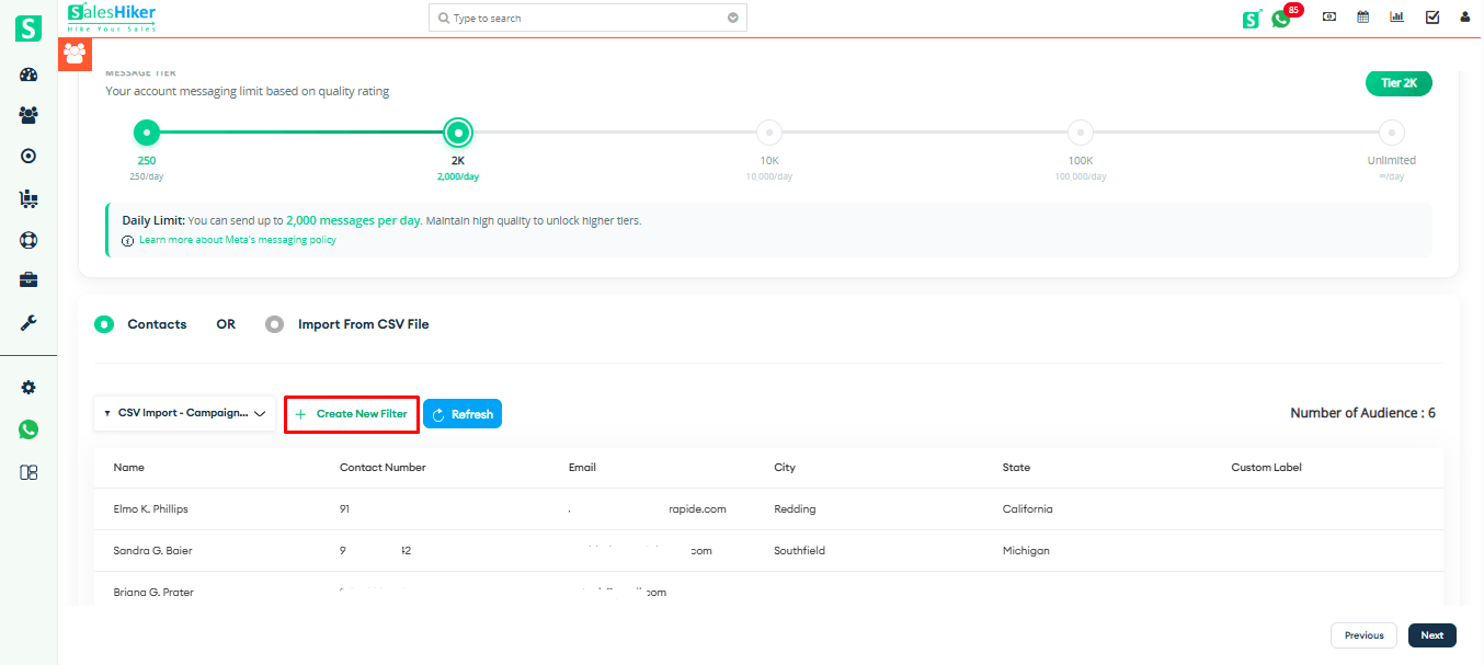 Create New Filter Option