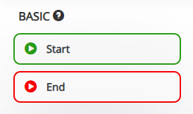 WhatsApp bot builder interface showing beginning and ending nodes
